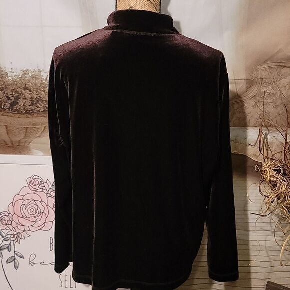 CHICO'S Soft Velour Brown  Stylish Jacket Size 2 - Picture 4 of 7